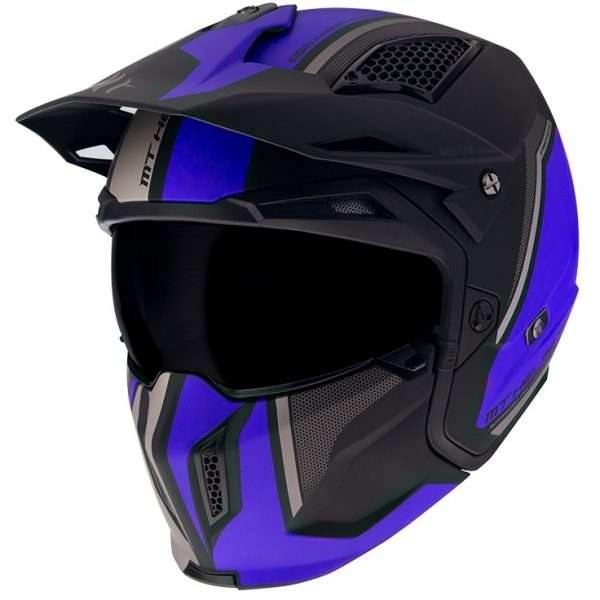 Casco MT Streetfighter Twin C7 – Azul Mate - Imagen 2