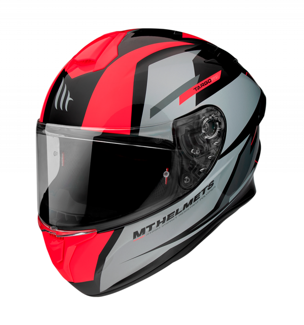 Casco MT Targo Pro Sound A5 Rojo Fluor Brillo - Imagen 2