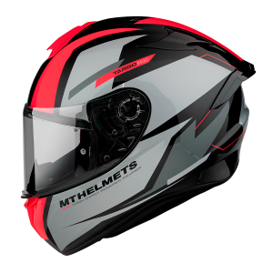 Casco MT Targo Pro Sound A5 Rojo Fluor Brillo