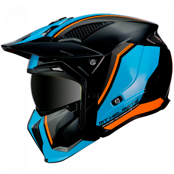 Casco MT Streetfighter Sv Twin A4 Naranja Fluor Brillo