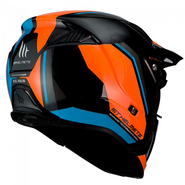 Casco MT Streetfighter Sv Twin A4 Naranja Fluor Brillo - Imagen 3