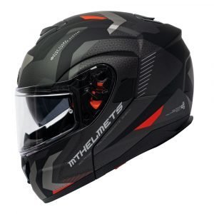 Casco MT Helmets Atom s Híbrido F5 Rojo Mate + Antiempañante Fogoff