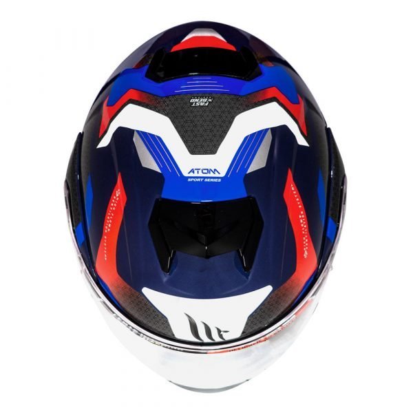 Casco MT Helmets Atom sv Híbrido B7 Azul Brillo + Antiempañante Fogoff - Imagen 6