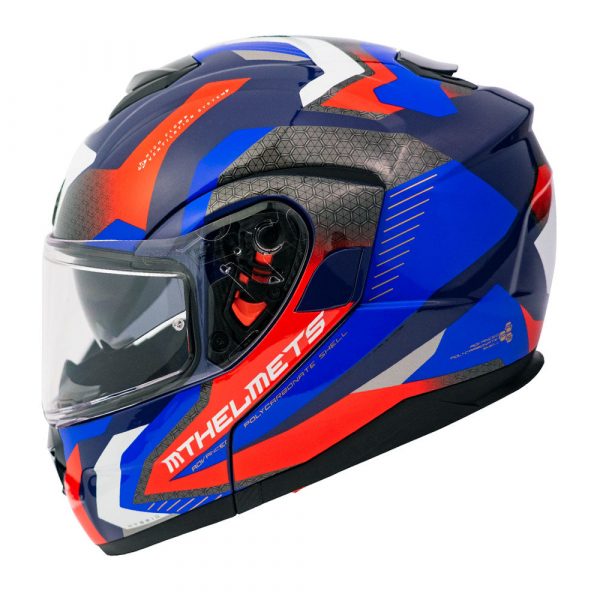 Casco MT Helmets Atom sv Híbrido B7 Azul Brillo + Antiempañante Fogoff