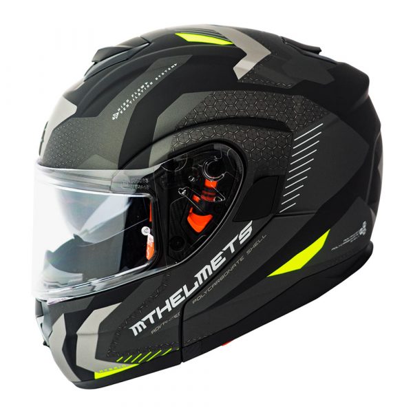 Casco MT Helmets Atom sv Híbrido F2 Amarillo Fluor + Antiempañante Fogoff