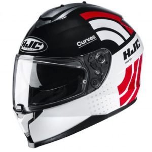 Casco HJC C70 Curves MC1 Blanco/Negro/Rojo