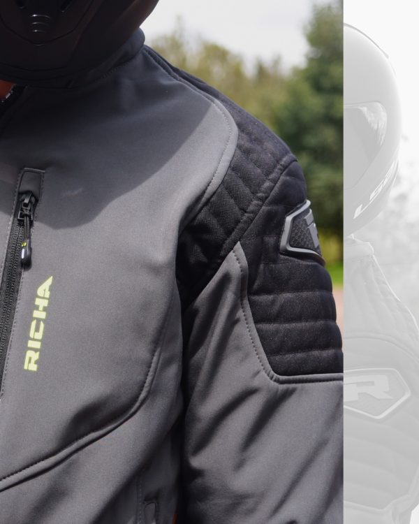 Chaqueta de moto Richa Atomic Wp Grey/Fluor Yellow - Imagen 3