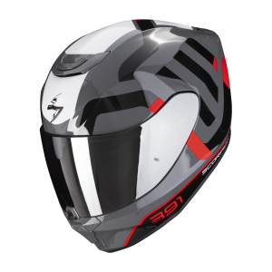 Casco Scorpion Exo-391 Arok Gris Rojo Negro