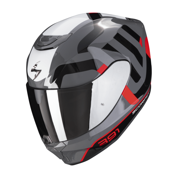 Casco Scorpion Exo-391 Arok Gris Rojo Negro