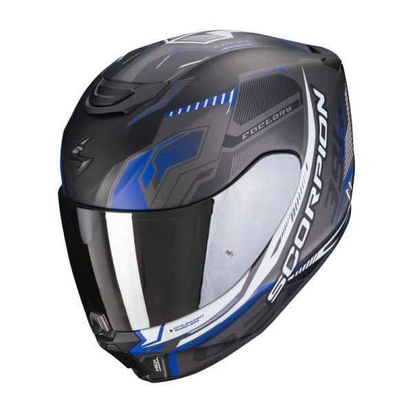 Casco Scorpion Exo-391 Haut Negro Mate Gris Azul