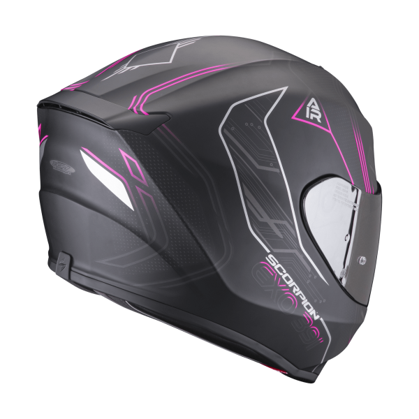 Casco Scorpion Exo-391 Spada Negro mate Fucsia - Imagen 3