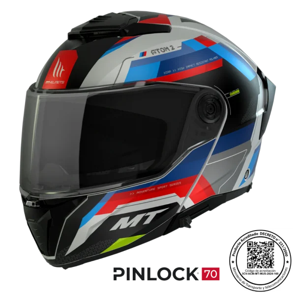Casco de Moto MT Helmets Atom 2 SV Bast A1 Pinlock incluido