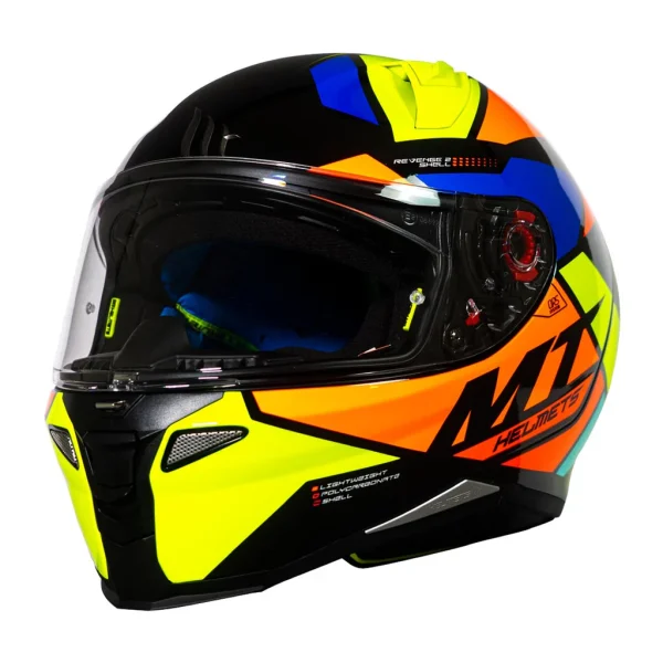 Casco MT Revenge 2 Scalpel C3 Amarillo Fluor Brillo+ Mica Ahumada de regalo - Imagen 2