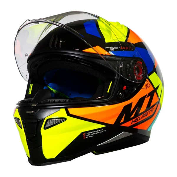 Casco MT Revenge 2 Scalpel C3 Amarillo Fluor Brillo+ Mica Ahumada de regalo - Imagen 6