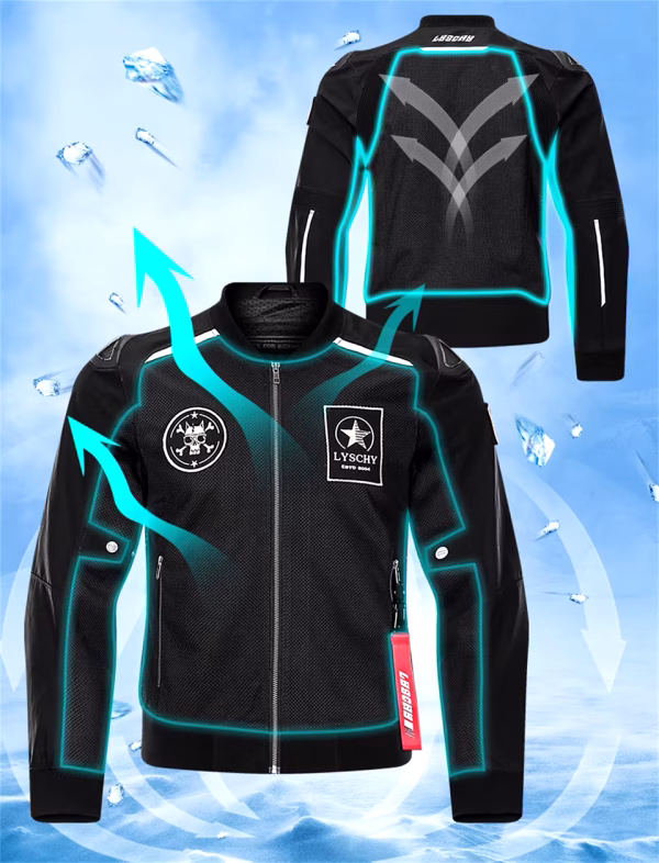 Chaqueta para moto Lyschy LY-2025w aviador protecciones Verano - Imagen 8