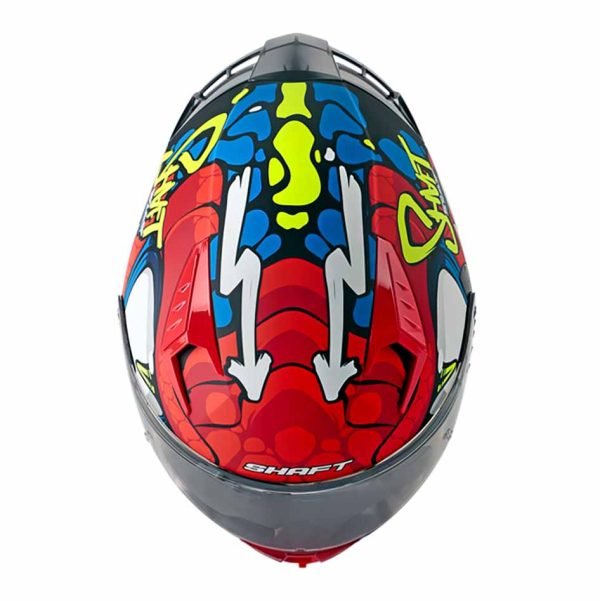 Casco de moto Shaft 526SP Evo Dano rojo azul integral - Imagen 3