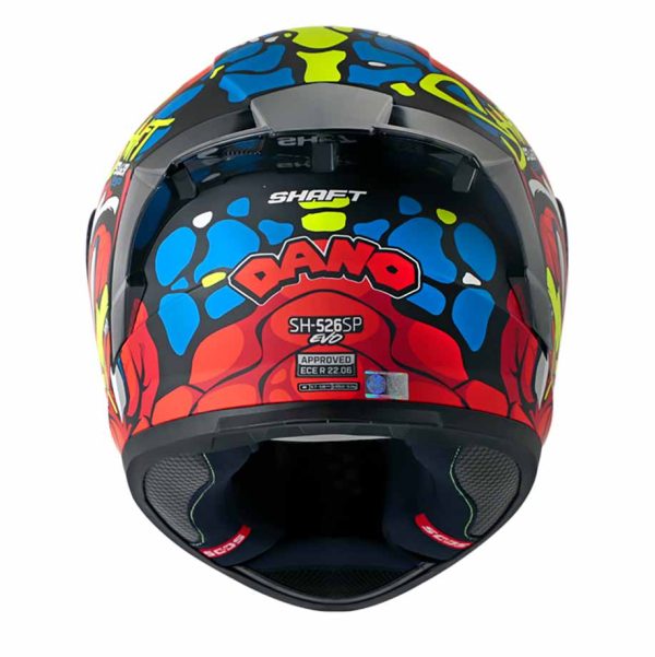 Casco de moto Shaft 526SP Evo Dano rojo azul integral - Imagen 4