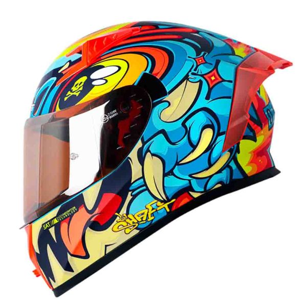 Casco de moto Shaft 526SP Evo Ojibrou azul rojo integral