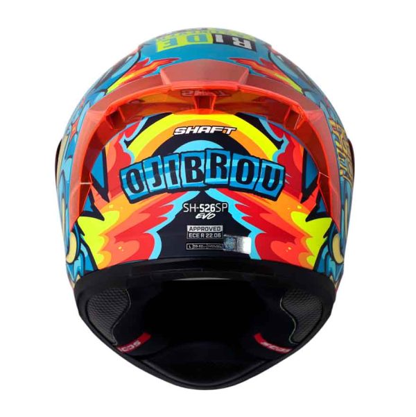 Casco de moto Shaft 526SP Evo Ojibrou azul rojo integral - Imagen 3