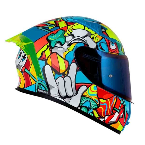 Casco de moto Shaft 526SP Evo Weird azul integral - Imagen 2