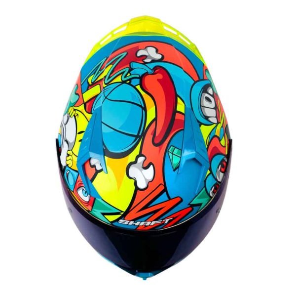Casco de moto Shaft 526SP Evo Weird azul integral - Imagen 3