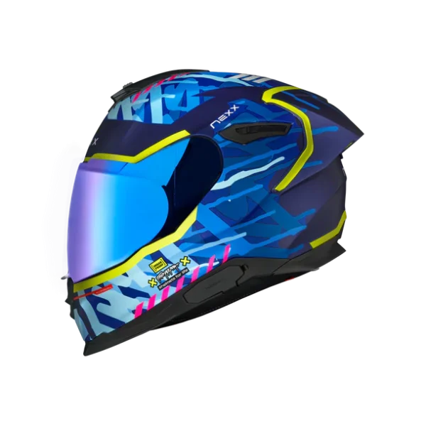 Casco de moto Nexx Y.100R Urbangram Indigo Blue