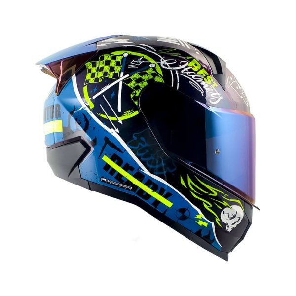 Casco moto Shaft SH-560 evo Motion V2 Camaleon amarillo integral - Imagen 2