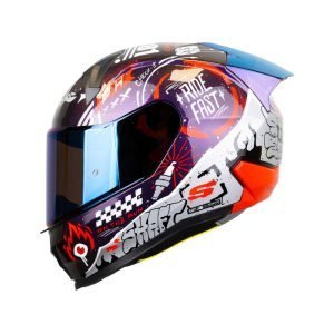 Casco moto Shaft SH-560 evo Motion V2 Camaleon rojo integral