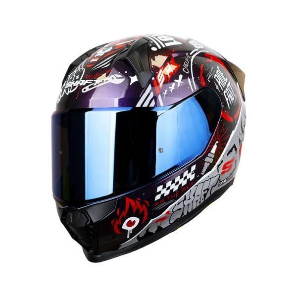 Casco moto Shaft SH-560 evo Motion V2 Camaleon rojo integral - Imagen 3