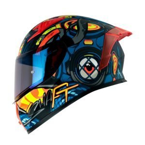 Casco de moto Shaft 526SP Evo Master of the Sea azul gris integral