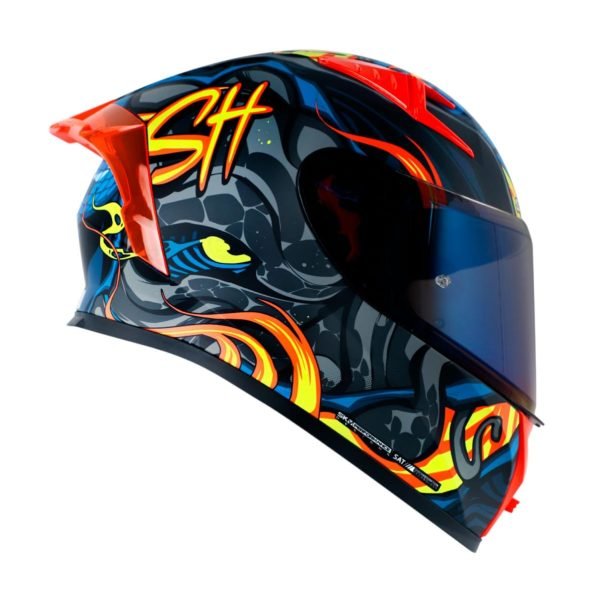 Casco de moto Shaft 526SP Evo Master of the Sea azul gris integral - Imagen 2