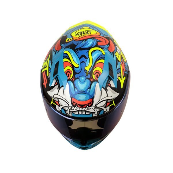 Casco de moto Shaft 522SP Tiguerazo azul mate integral - Imagen 2
