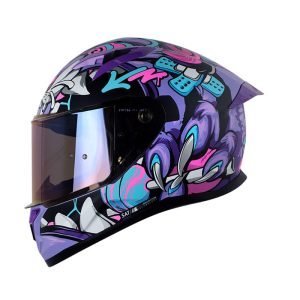 Casco de moto Shaft 522SP Tiguerazo morado mate integral