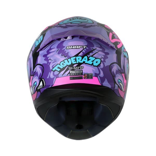 Casco de moto Shaft 522SP Tiguerazo morado mate integral - Imagen 3