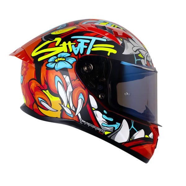 Casco de moto Shaft 522SP Tiguerazo naranja mate integral - Imagen 4