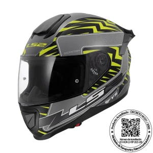 Casco LS2 FF802 Flash II Energy Gris Amarillo