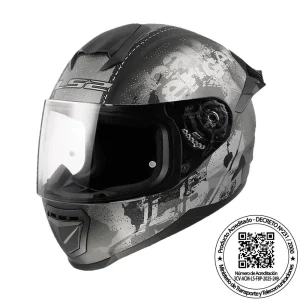 Casco LS2 FF802 Flash II Power Negro Silver