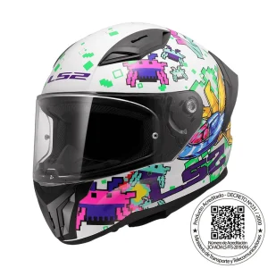 Casco LS2 FF810 Vigo Space Attack Blanco Morado