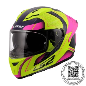 Casco Ls2 FF806 Fusion Nexus amarillo rosa