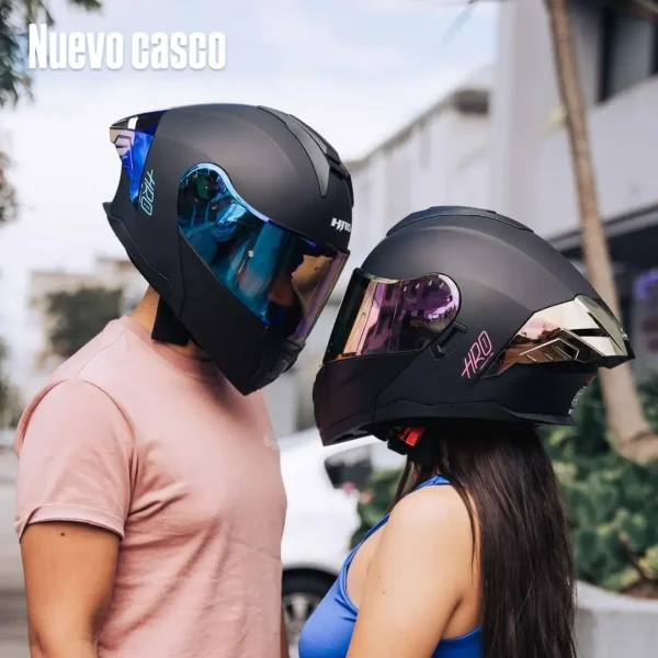 Casco Abatible de Moto HRO 3480Dv Solid Ng Az Mate - Imagen 4