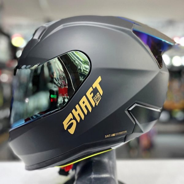 Casco Shaft SH-560 Evo Solid Negro Dorado + Mica de regalo - Imagen 4