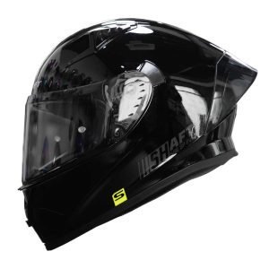 Casco de moto Shaft 526SP solid Negro brillo integral