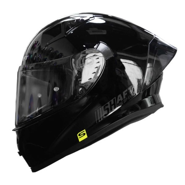 Casco de moto Shaft 526SP solid Negro brillo integral