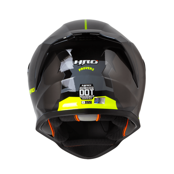 Casco Moto HRO 506 Proverx gris oscuro amarillo integral - Imagen 3