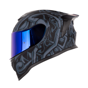 Casco Moto HRO 506 Tribal negro gris integral