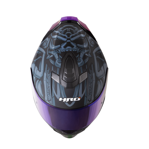 Casco Moto HRO 506 Tribal negro gris integral - Imagen 2