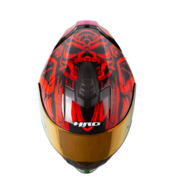 Casco Moto HRO 506 Tribal negro rojo integral - Imagen 2