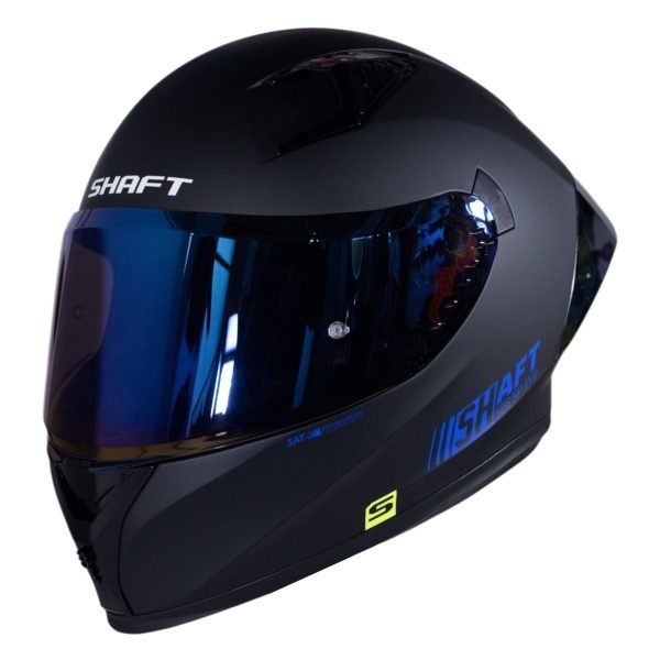 Casco de moto Shaft 526SP solid Negro azul integral
