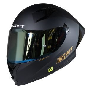 Casco de moto Shaft 526SP solid Negro dorado integral