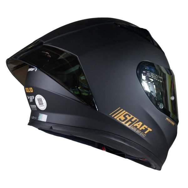 Casco de moto Shaft 526SP solid Negro dorado integral - Imagen 3